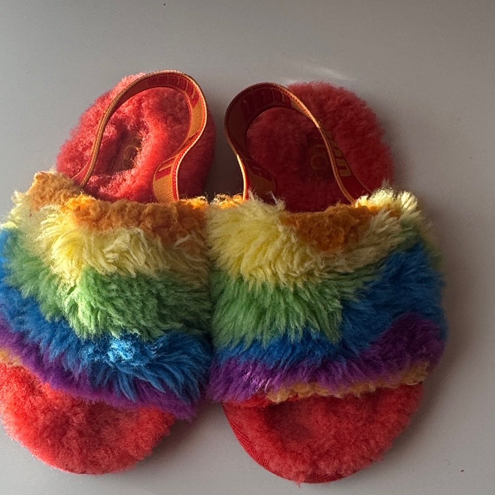 UGG Kids Rainbow Fluffy Slippers